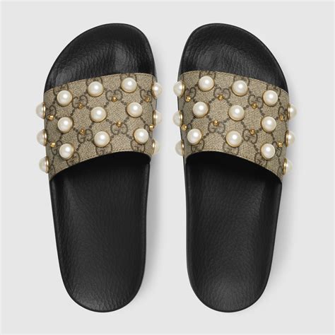 gucci pearl slides cheap|gucci slides clearance.